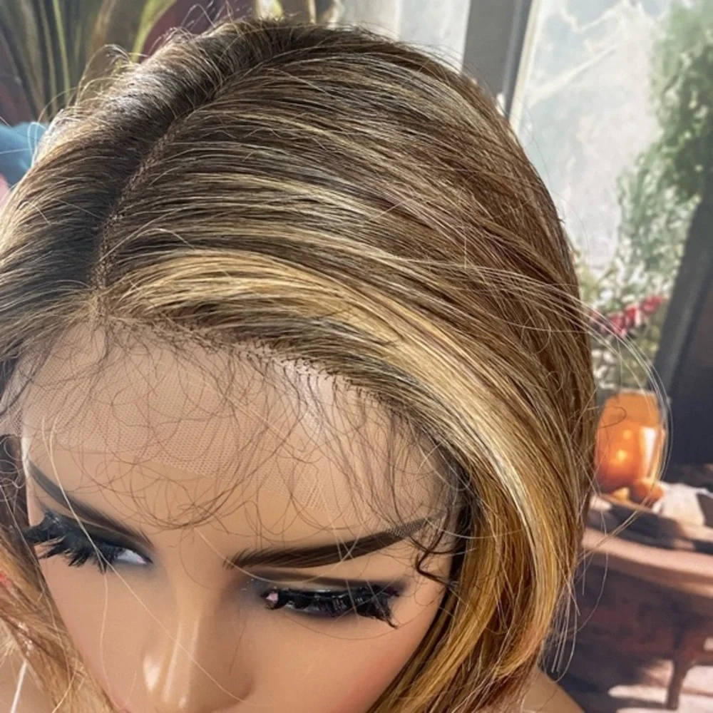 NEW rooted lace fronts moon shaped part wig